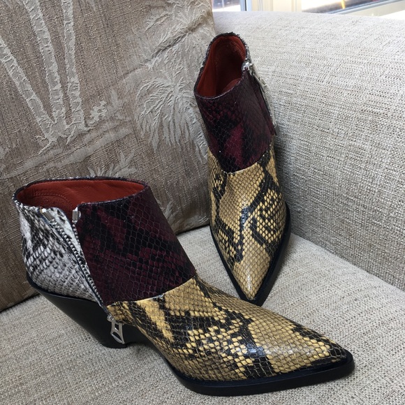 Snakeskin Ankle Boots - Picture 1 of 7
